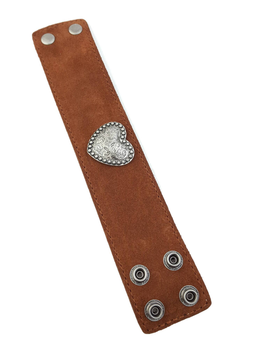 Suede Bracelet with Heart Concho