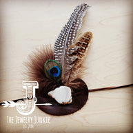 White Turquoise, Peacock Feather Hat Band