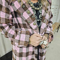 Reversable Pink Houndstooth Coat