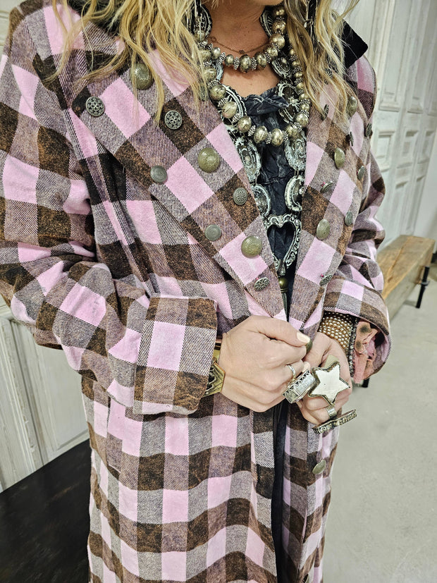 Reversable Pink Houndstooth Coat