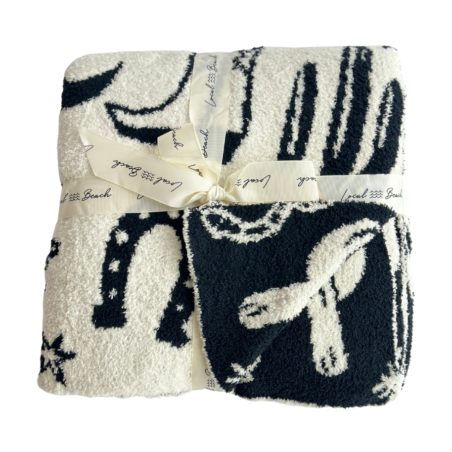 Western Luxe Home Blanket, Black