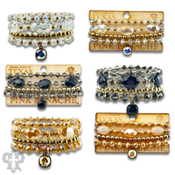 Swarovski® drop four-strand faceted bead bracelet