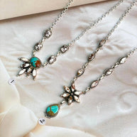 Handmade Turquoise Wild Horse Drop Necklace