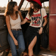 Prison Rodeo Ringer Crop T-Shirt