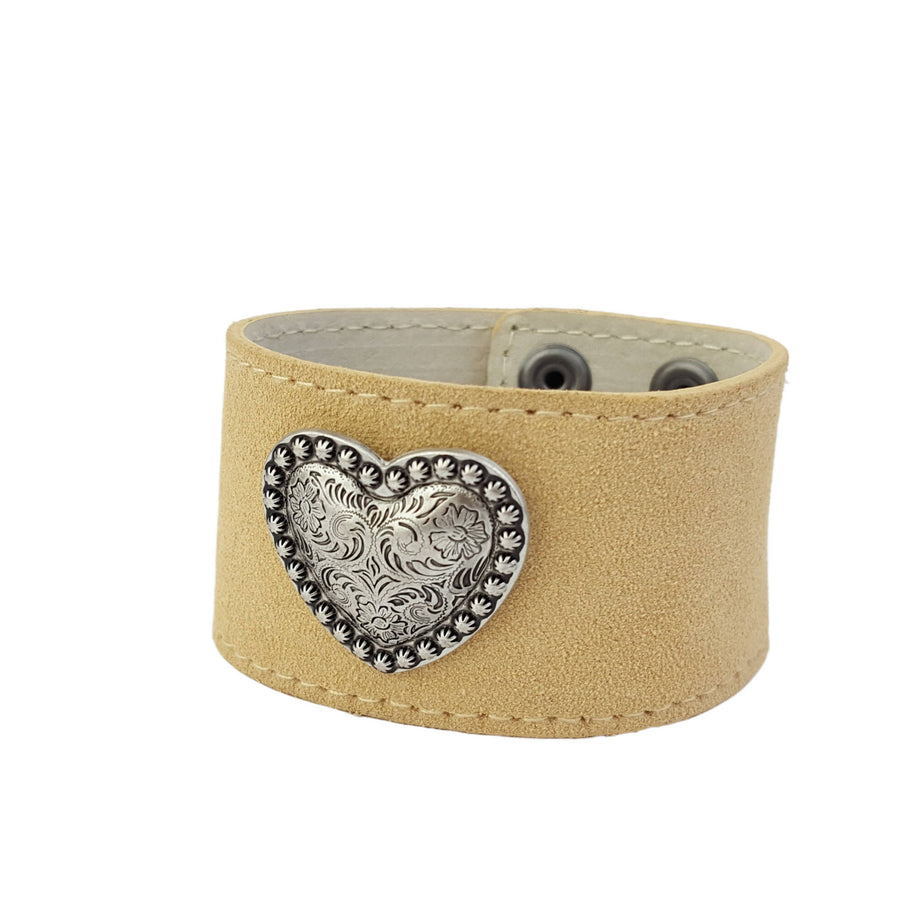 Suede Bracelet with Heart Concho