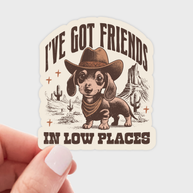 Low Places Dachshund Sticker