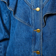Diagonal Ruffled Denim Jacket