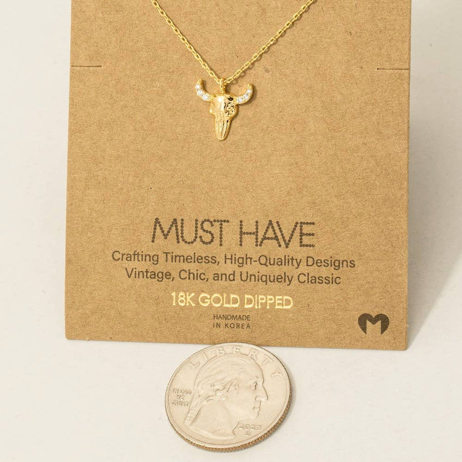 Gold Dipped Buffalo Head Necklace