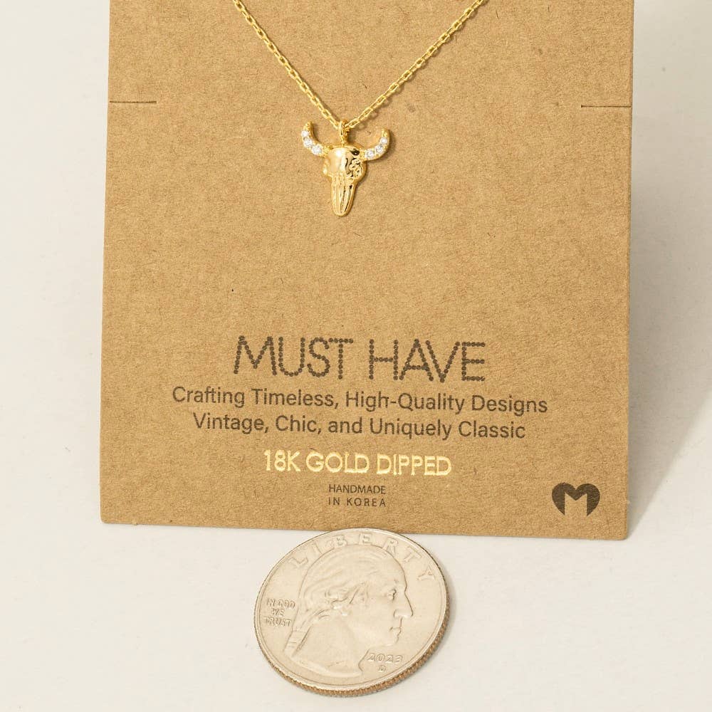 Gold Dipped Buffalo Head Necklace