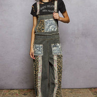Patchwork & Studs Overalls