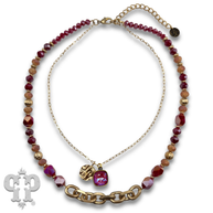 Swarovski® crystals double strand bead choker
