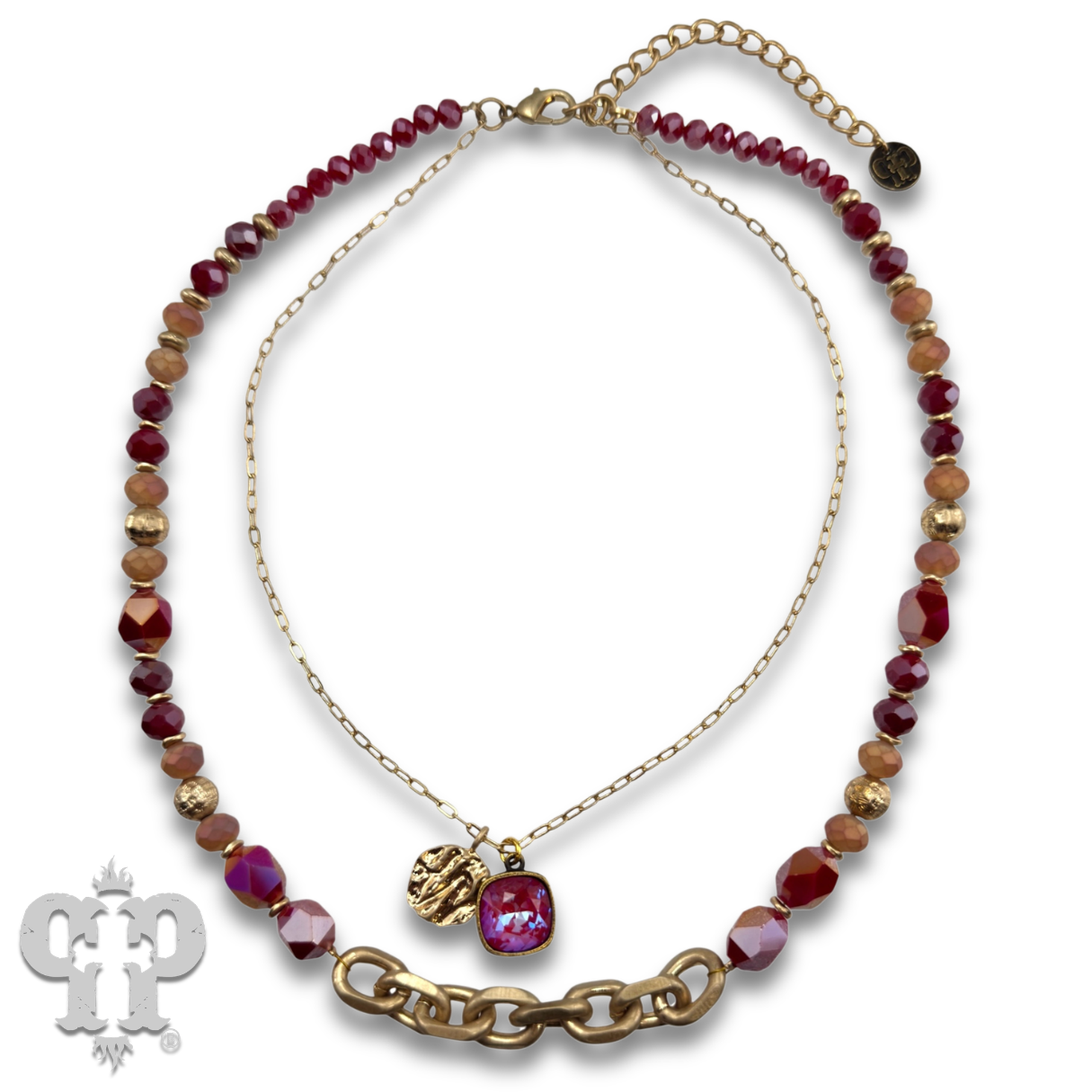 Swarovski® crystals double strand bead choker