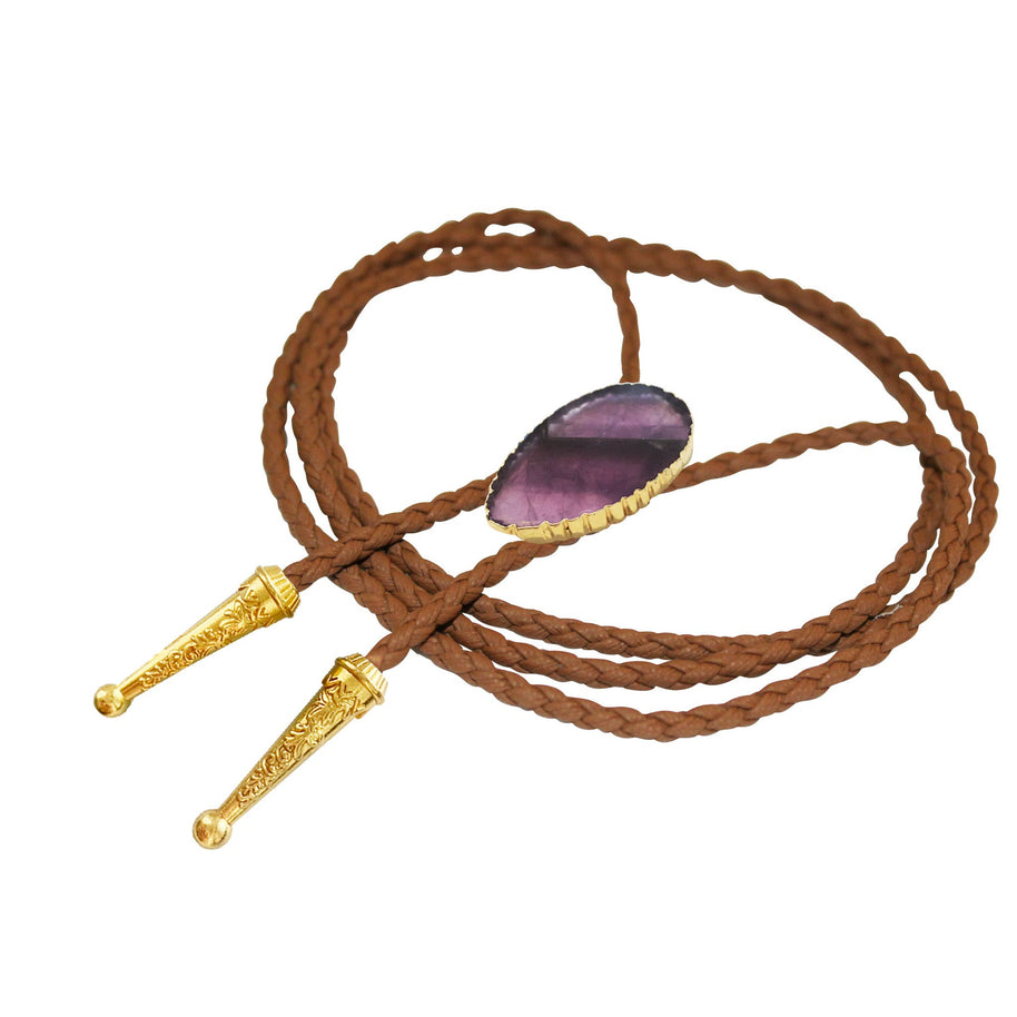 Gemstone Bolo Tie - Amethyst