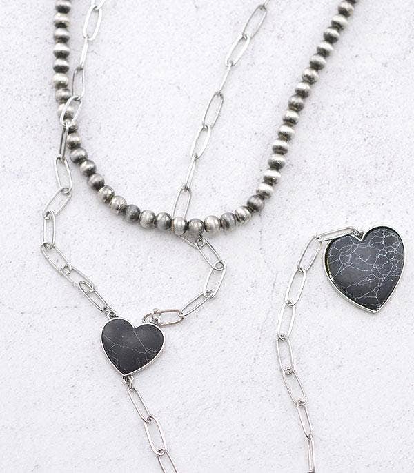 Turquoise Heart Lariat Necklace