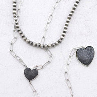 Turquoise Heart Lariat Necklace