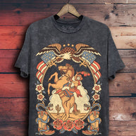 Western Cowgirl Tattoo Graphic T-Shirt