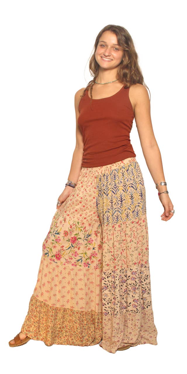 Flowing Patchwork Palazzo Pants