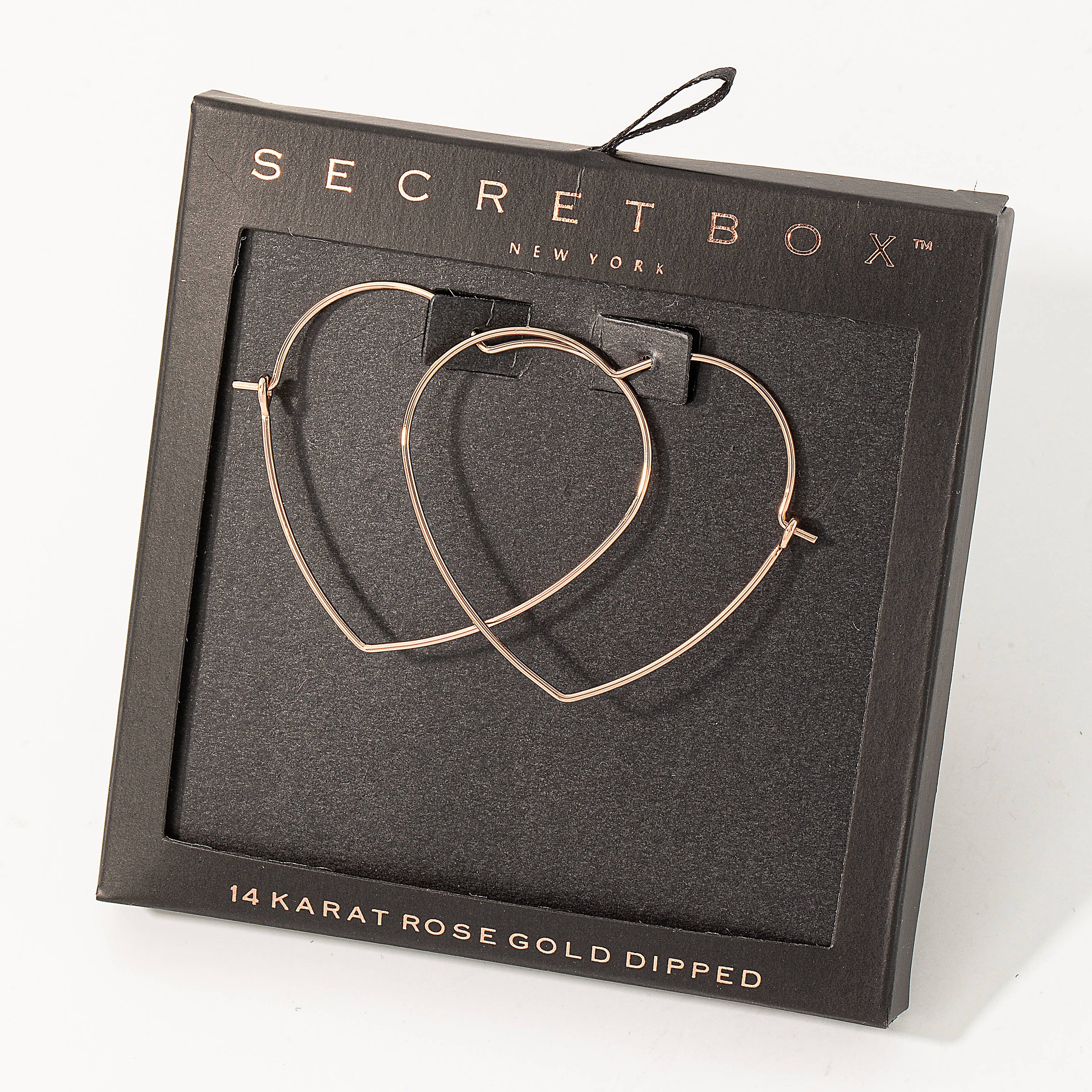 Secret Box Heart Outline Hoop Earrings