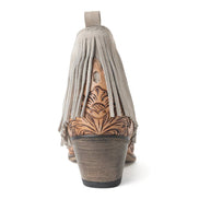 Myra Cimarron Belle Fringed Handtooled Leather Booties