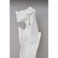 Green onyx geometric earrings