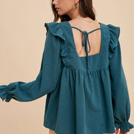 Tie-Back Ruffle Shirt