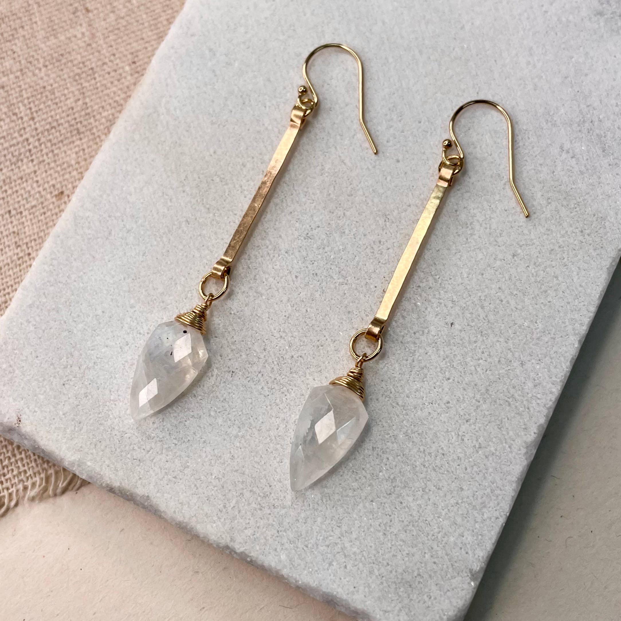 Hammered Stick Spade Earrings