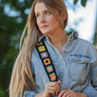 Textured Floral Adjustable Purse Strap