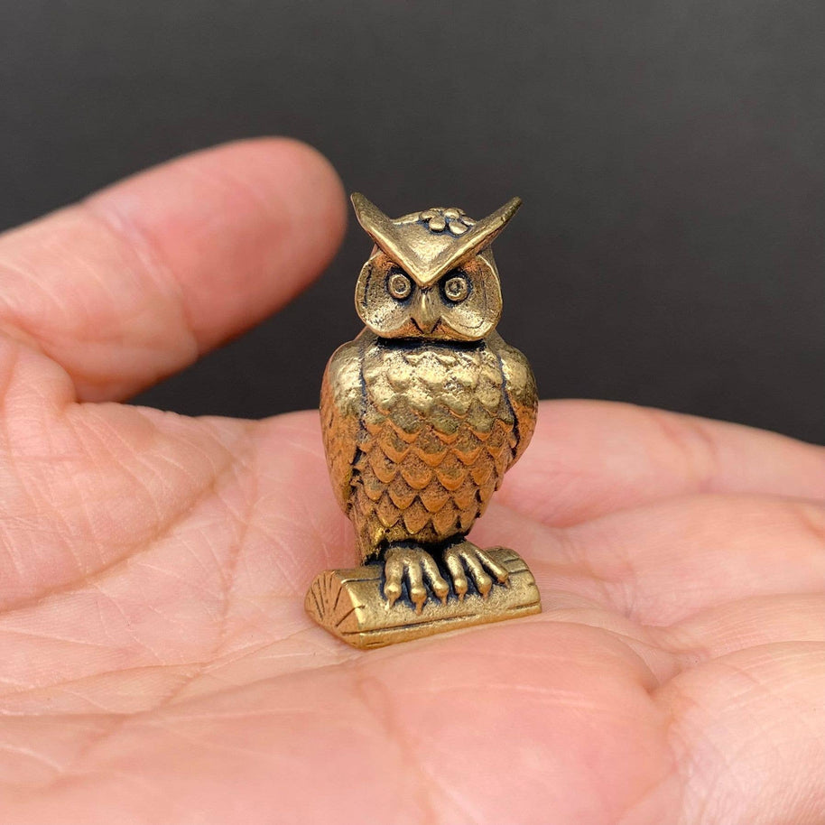 Owl Brass Figurine