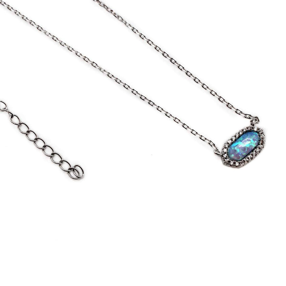 Sterling Silver Opal Necklace