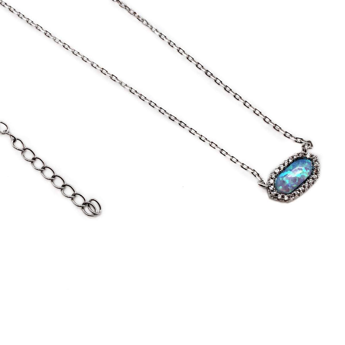 Sterling Silver Opal Necklace