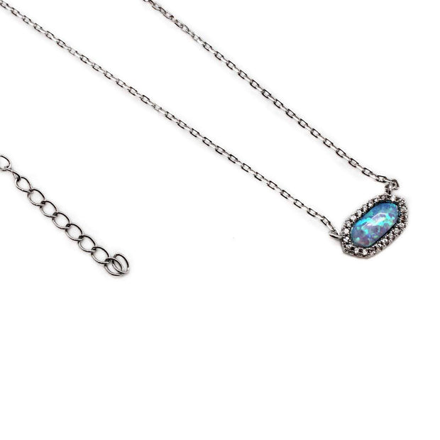 Sterling Silver Opal Necklace