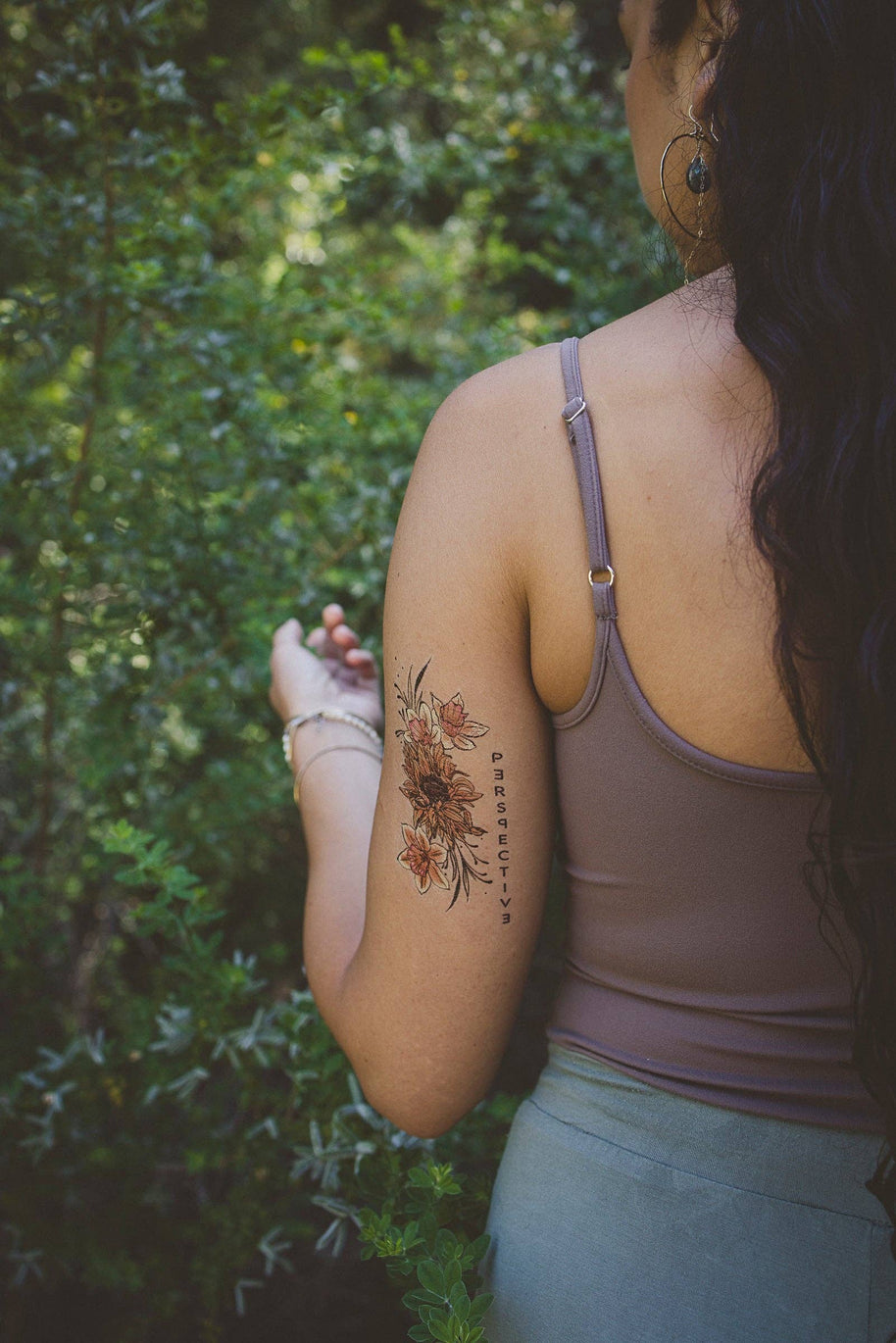 Tiny Intentions Perspective Sunflower Tattoo