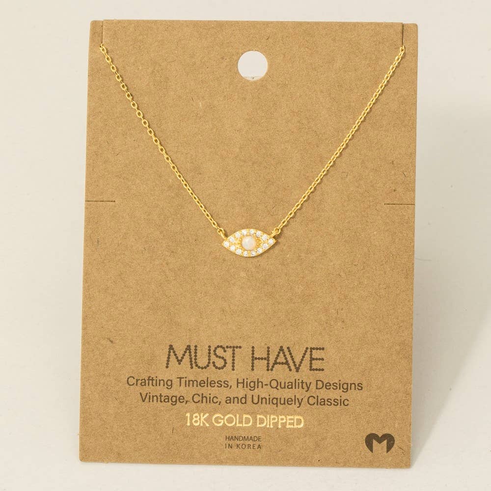 Opal Studded Evil Eye Necklace