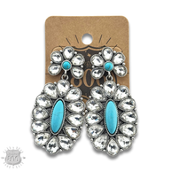 Western rhinestone concho earrings