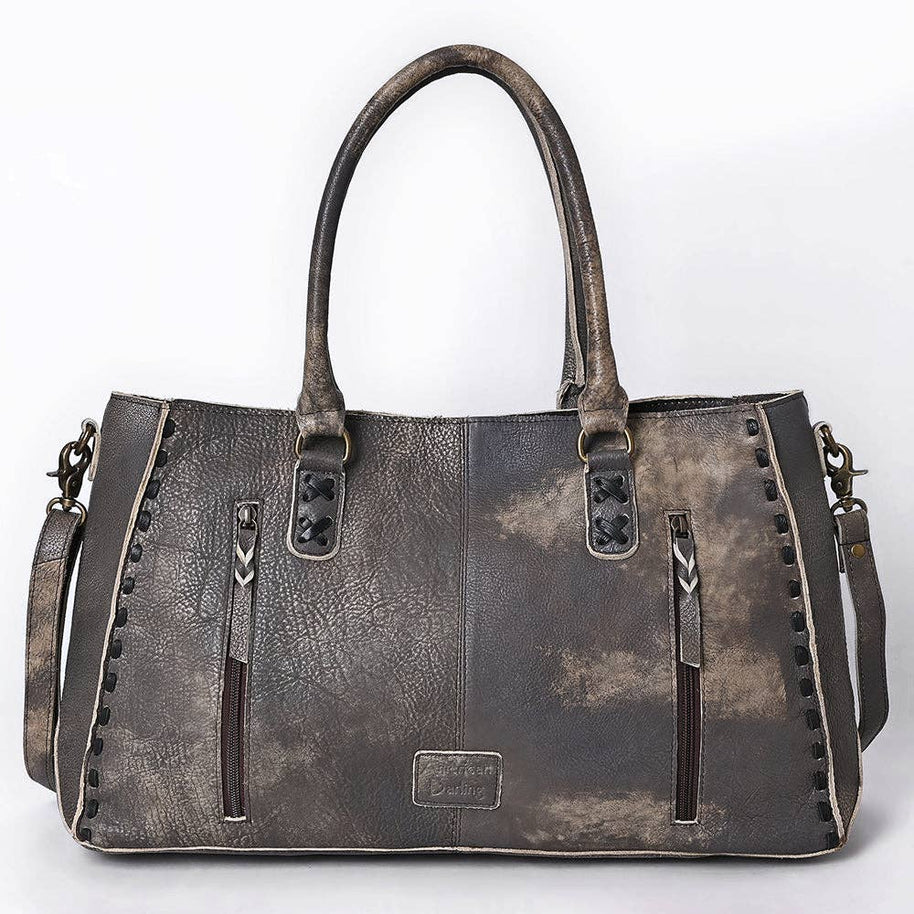 Genuine Leather Tote with Fringe