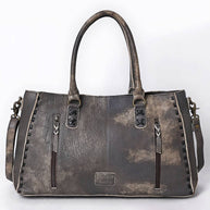 Genuine Leather Tote with Fringe