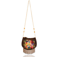 Peace & Light beaded peace sign crossbody bag