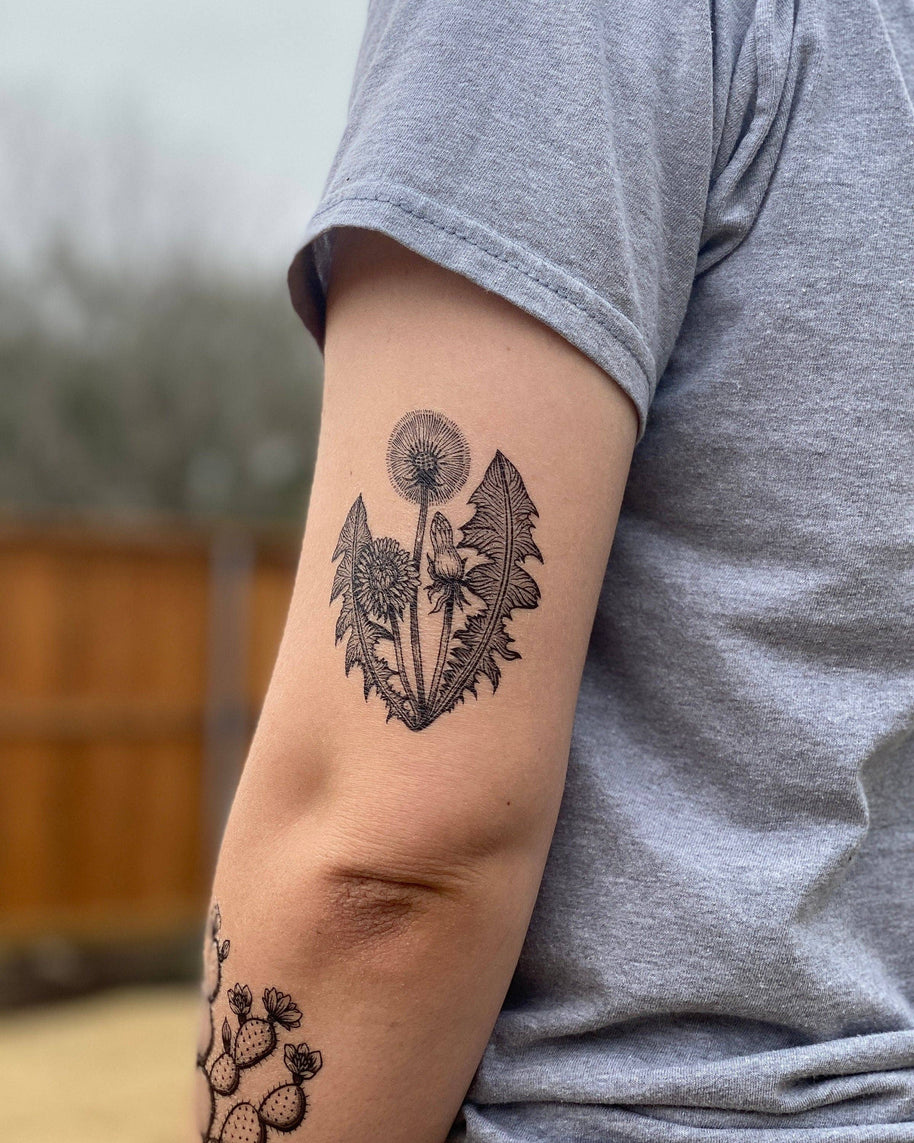 Dandelion Flower Temporary Tattoo