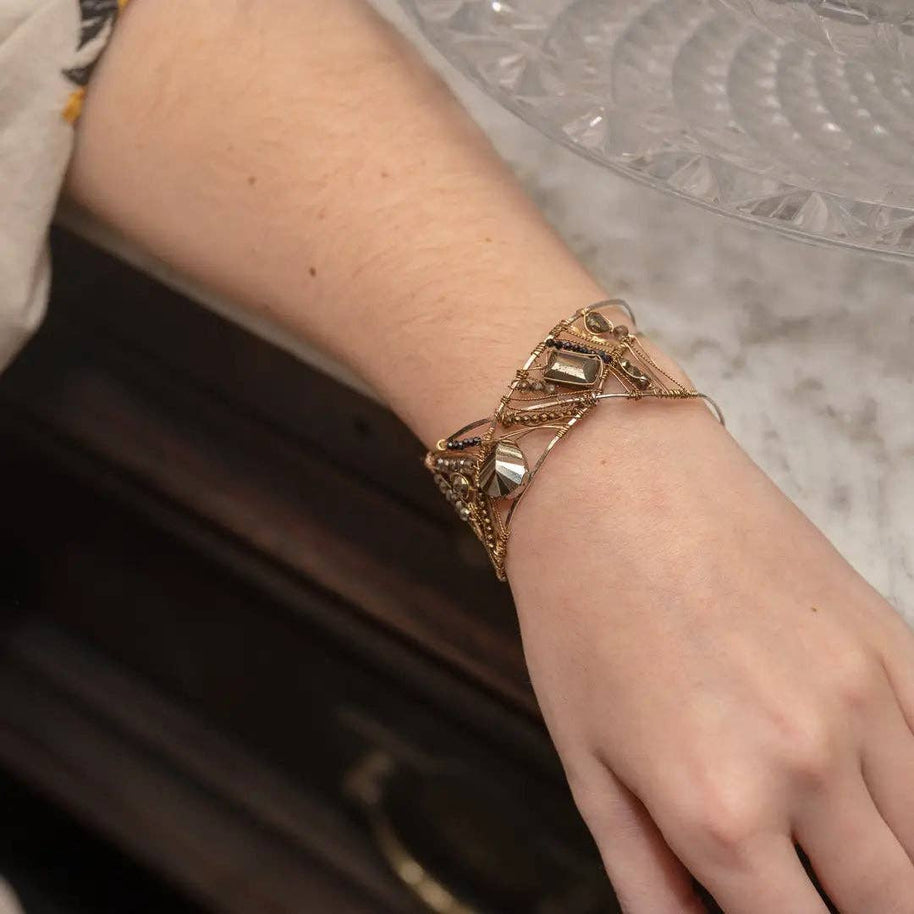 Handmade Glam Pyrite Bracelet