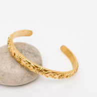 18K GP S Steel Star Moon Sun Cuff