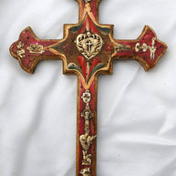 MXC17- Mexican Artisan Fleur de Lis Wall Cross