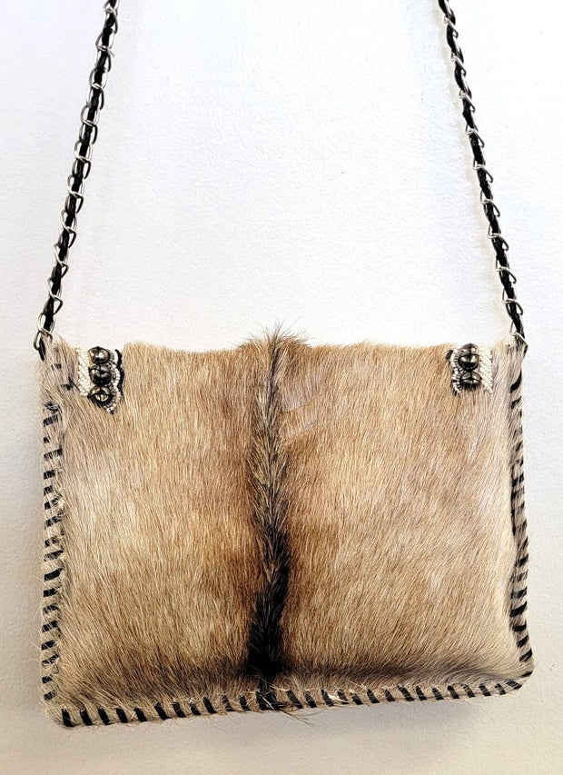 Boho Hair on Hide Leather Clutch