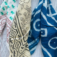 Boho Bandanas With Cowhide Leather Slides