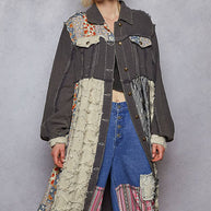 Patchwork Maxi Length Jacket