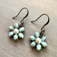Beach Bloom Earrings In Pale Blue
