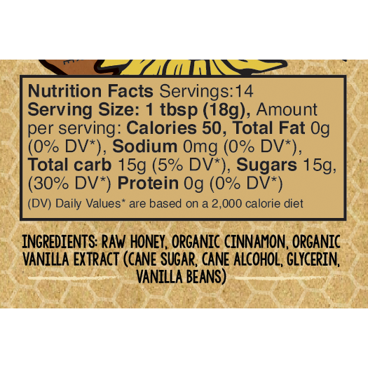 Cinnamon Vanilla Bean Creamed Honey, 9oz.