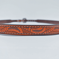 Leather Tooled Cowboy Hat Band - Style Firebird