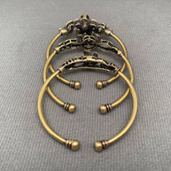 Retro Process Brass Flower Adjustable Cuff