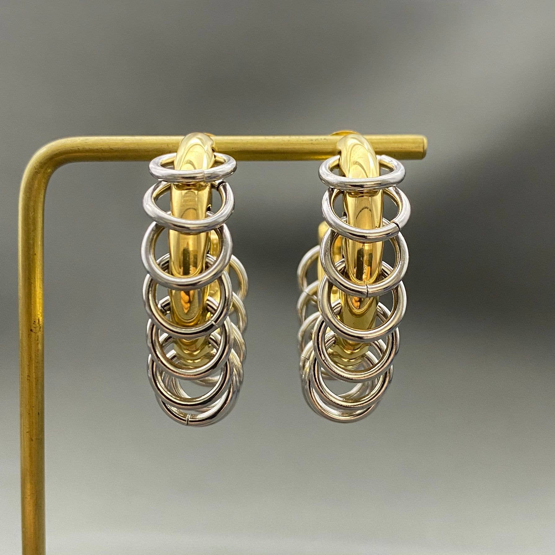 Ring Finge 18K S. Steel C- Shaped Earrings