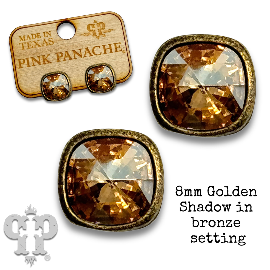 Square 8mm Swarovski® crystal post earrings